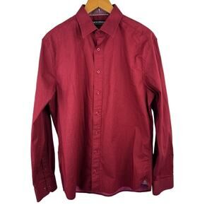 NICK GRAHAM STRETCH MODERN FIT SHIRT IN‎ RED NWOT MEN'S SIZE 15.5 34:35 M-L